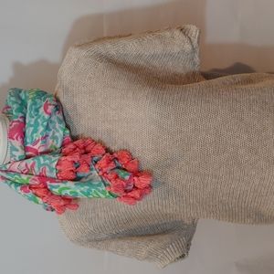 Tommy Bahama sweater, short sleeve, oatmeal, sz s